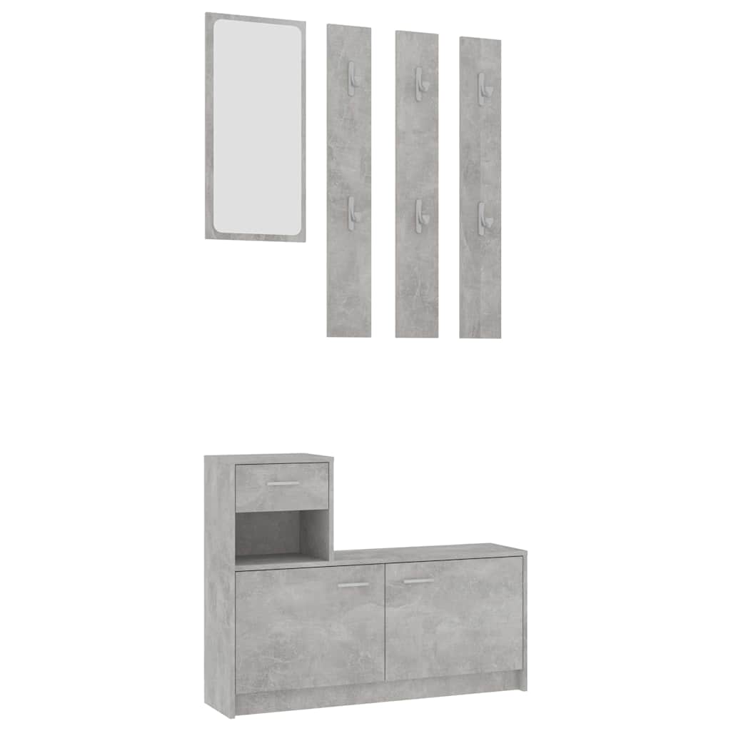 Hallway Unit Concrete Grey 100x25x76.5 cm Engineered Wood