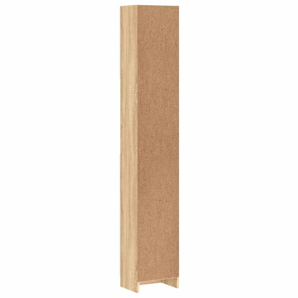 Bathroom Cabinet White and Sonoma Oak 32x25.5x190 cm Engineered Wood