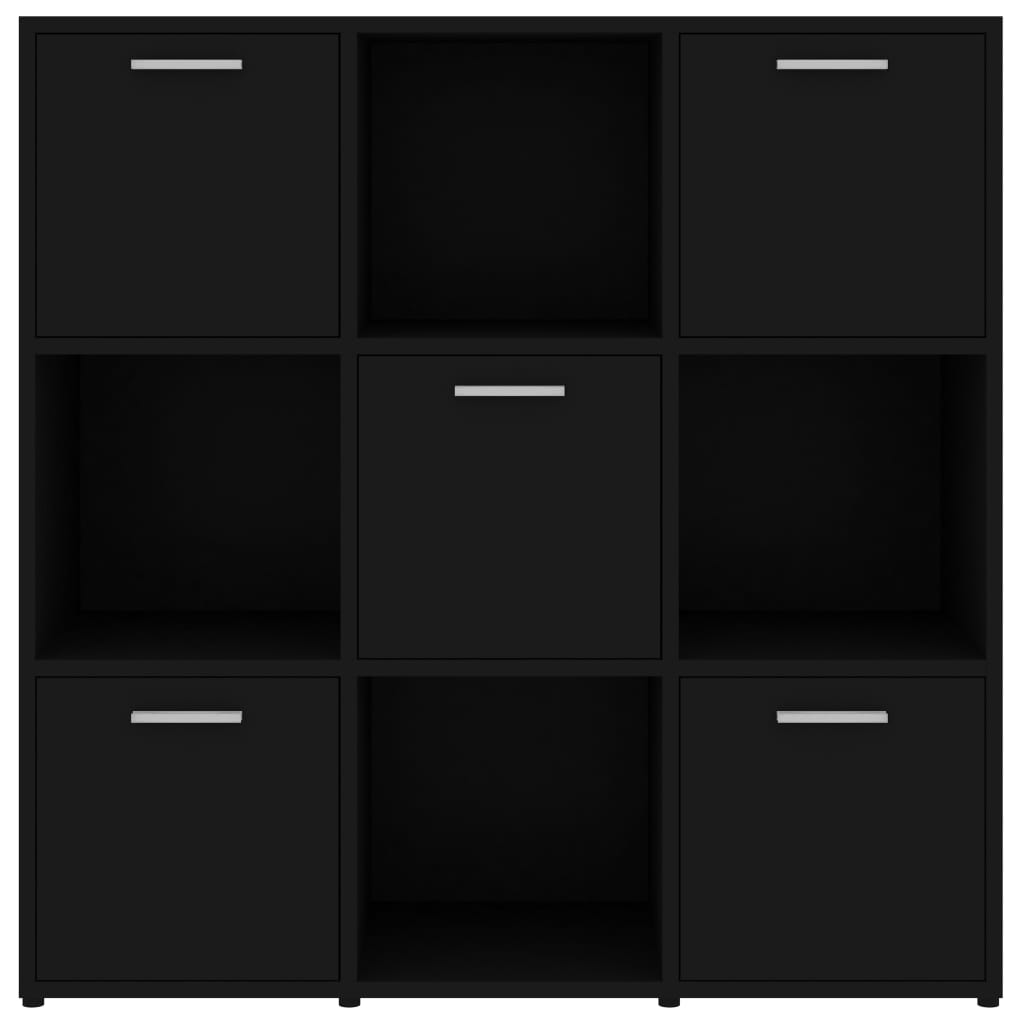 Book Cabinet Black 90x30x90 cm Engineered Wood