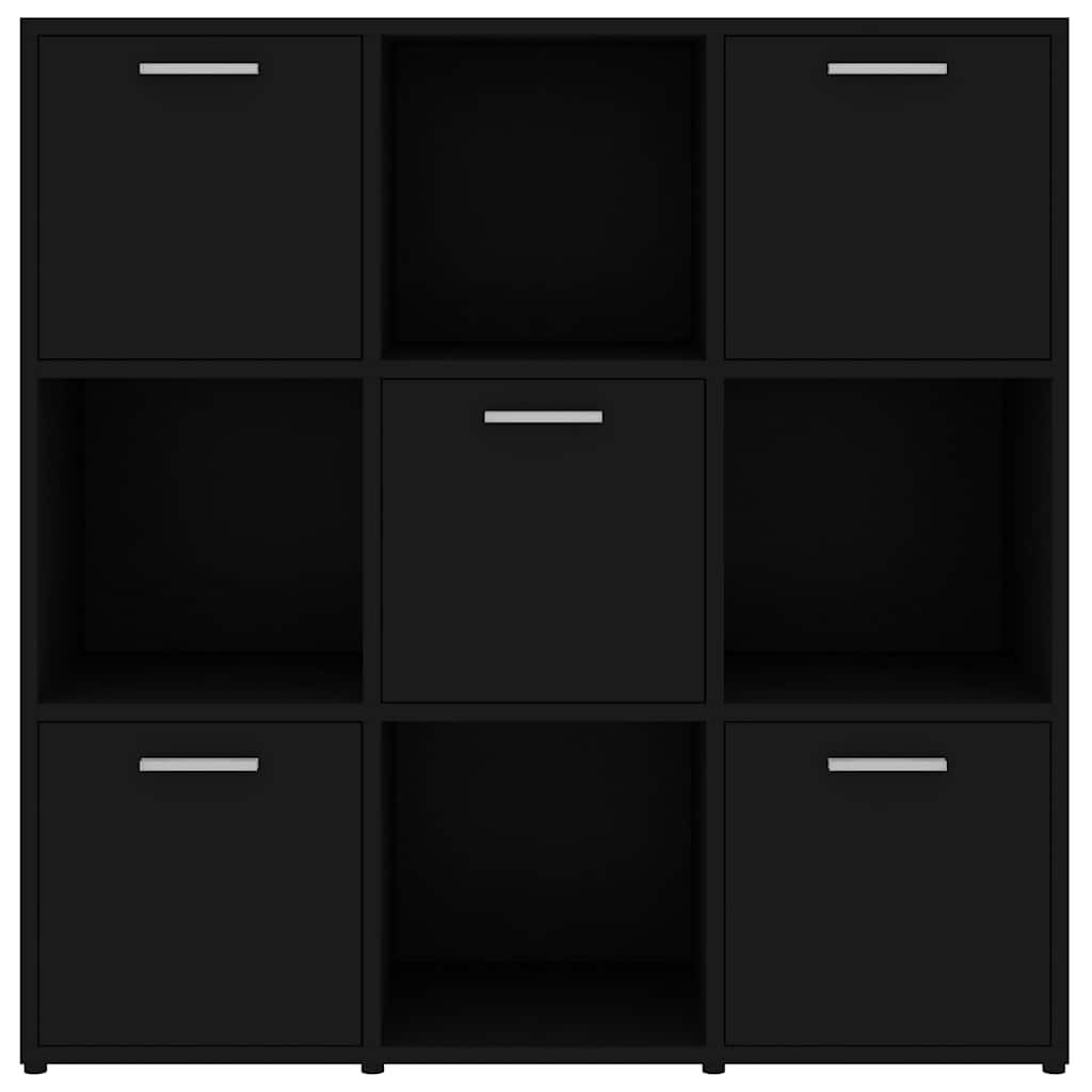 Book Cabinet Black 90x30x90 cm Engineered Wood
