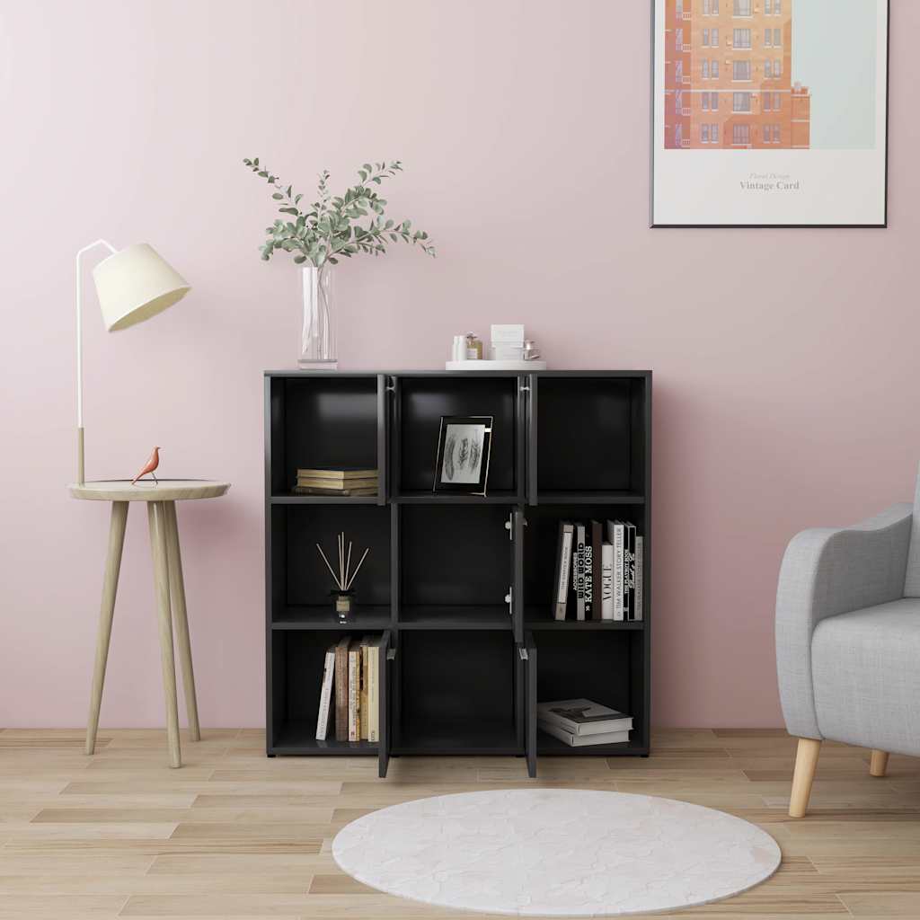 Book Cabinet Grey 90x30x90 cm Engineered Wood
