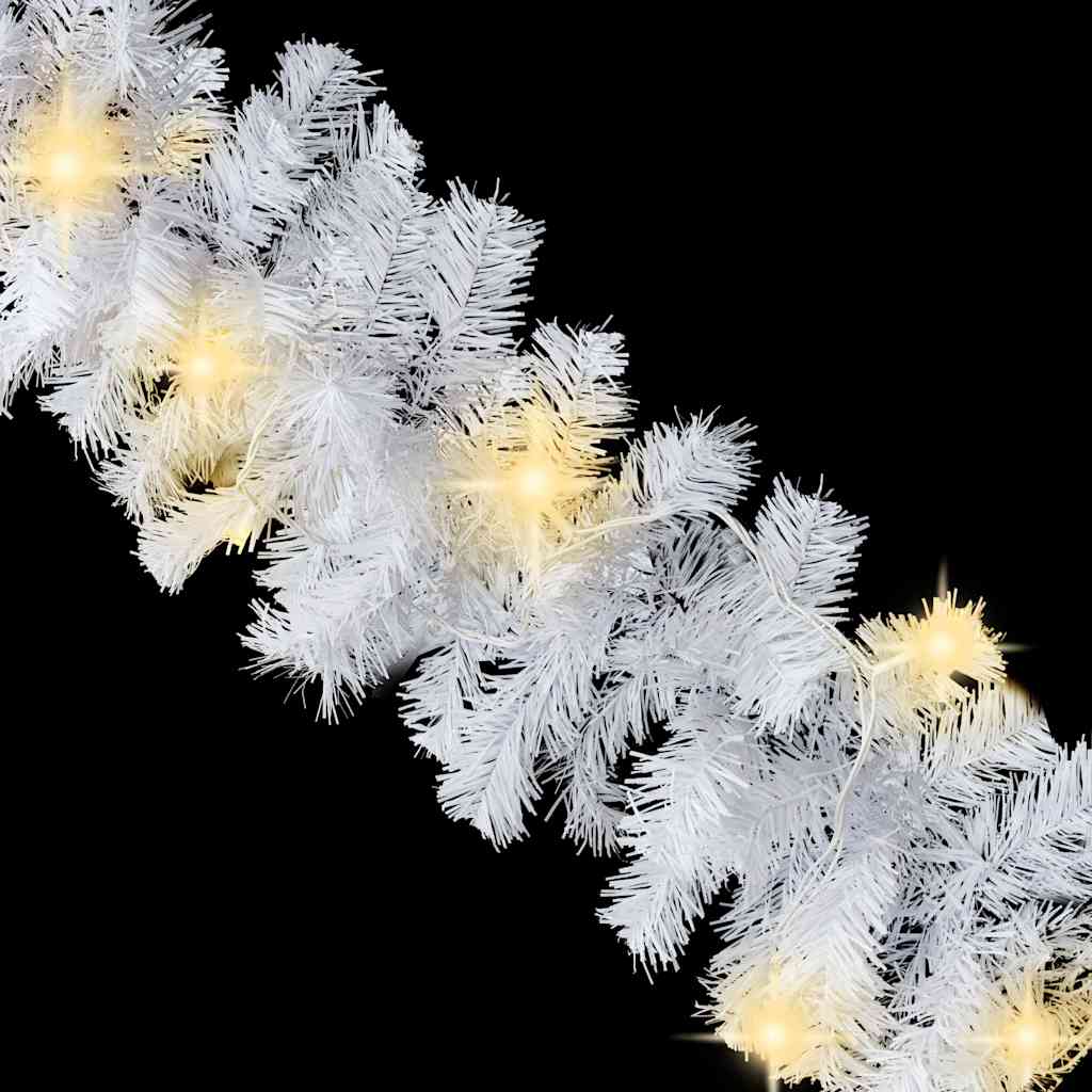 Christmas Garland with LED Lights White 5 m PVC