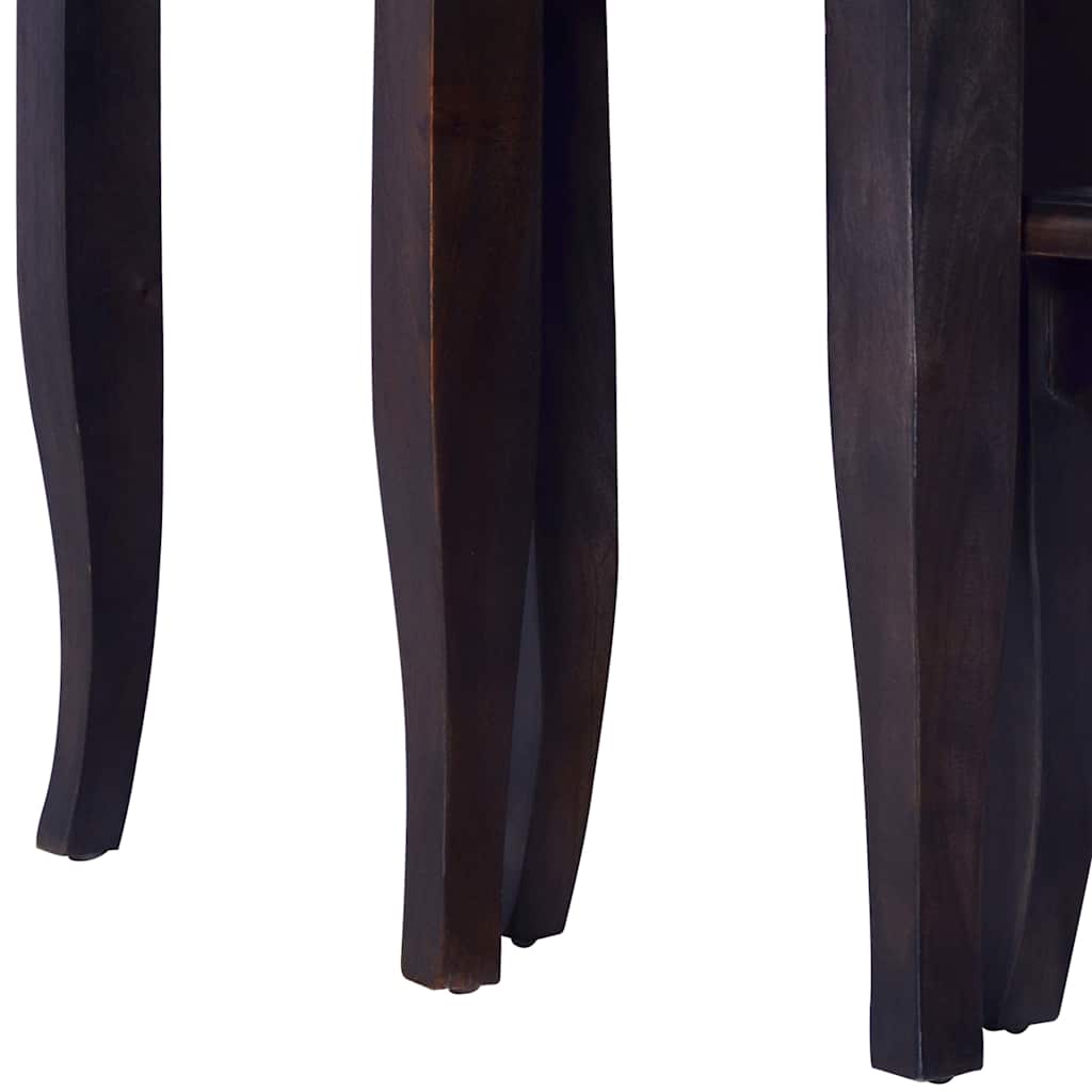 Side Tables 3 pcs Light Black Coffee Solid Mahogany Wood