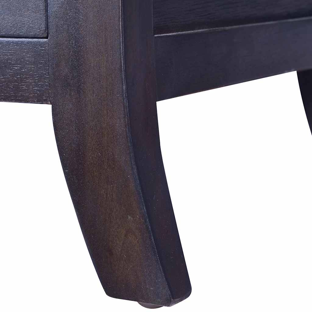 Bedside Cabinet Light Black Coffee Solid Mahogany Wood