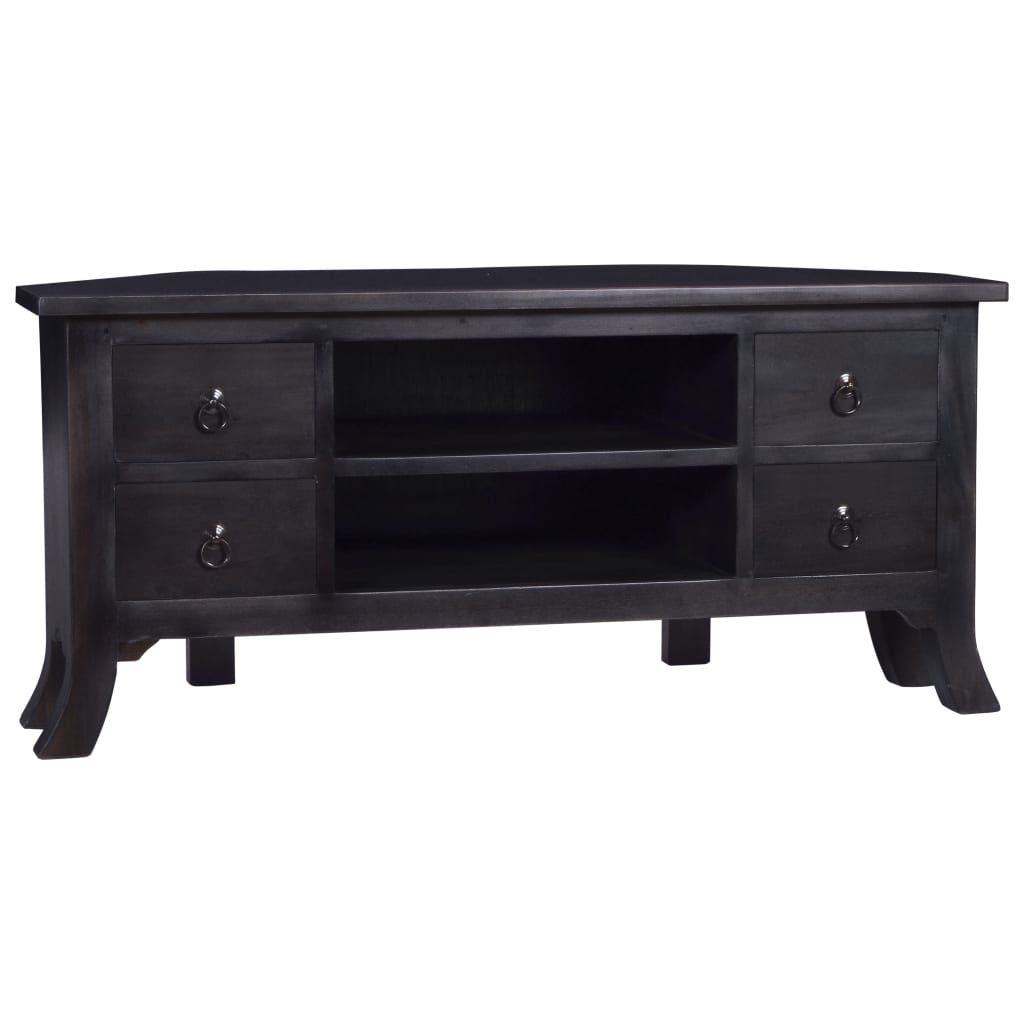 TV Cabinet Light Black Coffee 100x40x45 cm Solid Mahogany Wood