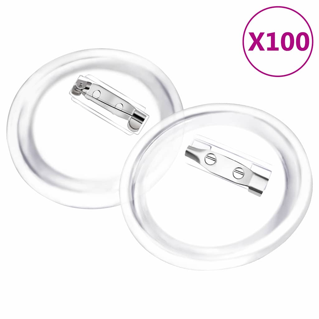 Button Badges Kit with Pins 100 Sets Acrylic 44 mm