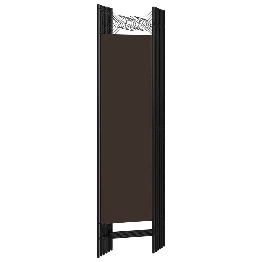 6-Panel Room Divider Brown 240x180 cm