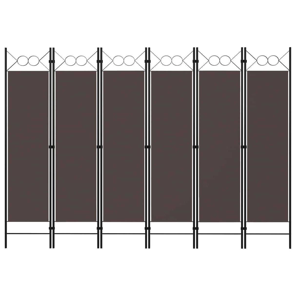 6-Panel Room Divider Brown 240x180 cm