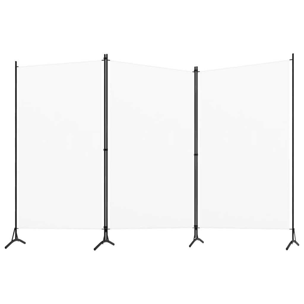 3-Panel Room Divider White 260x180 cm Fabric