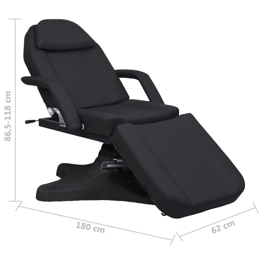 Massage Table Black 180x62x(86.5-118) cm