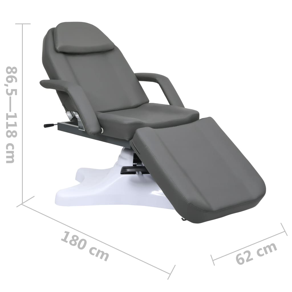 Massage Table Grey 180x62x(86.5-118) cm