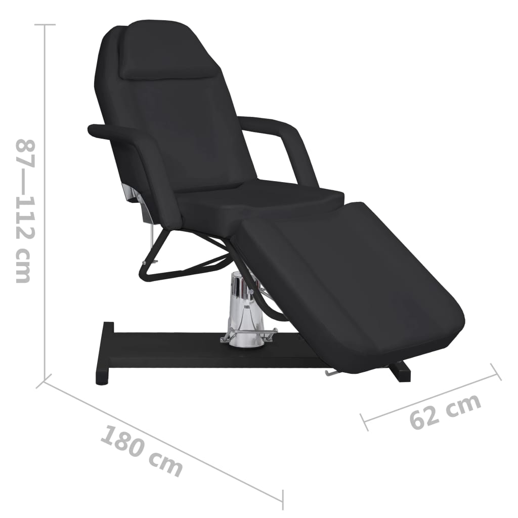 Massage Table Black 180x62x(87-112) cm