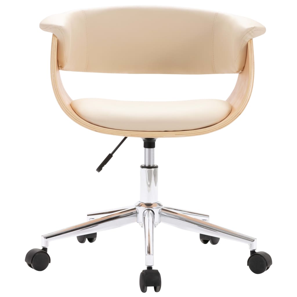 Swivel Dining Chairs 6 pcs Cream Faux Leather