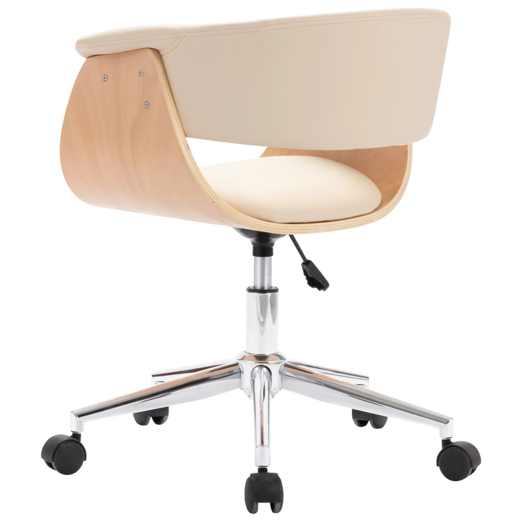 Swivel Dining Chairs 6 pcs Cream Faux Leather