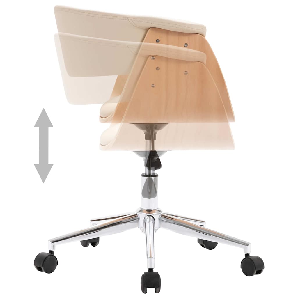 Swivel Dining Chairs 6 pcs Cream Faux Leather