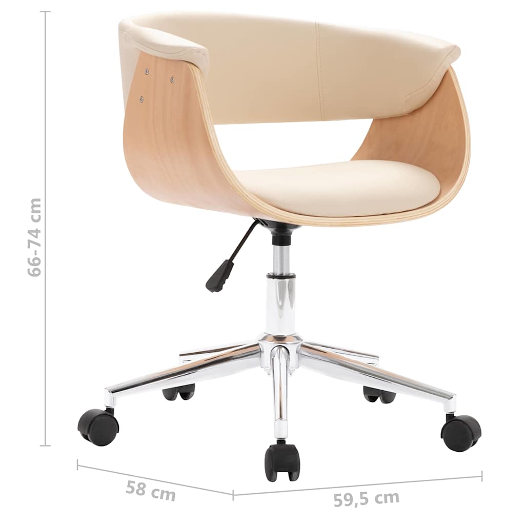 Swivel Dining Chairs 6 pcs Cream Faux Leather