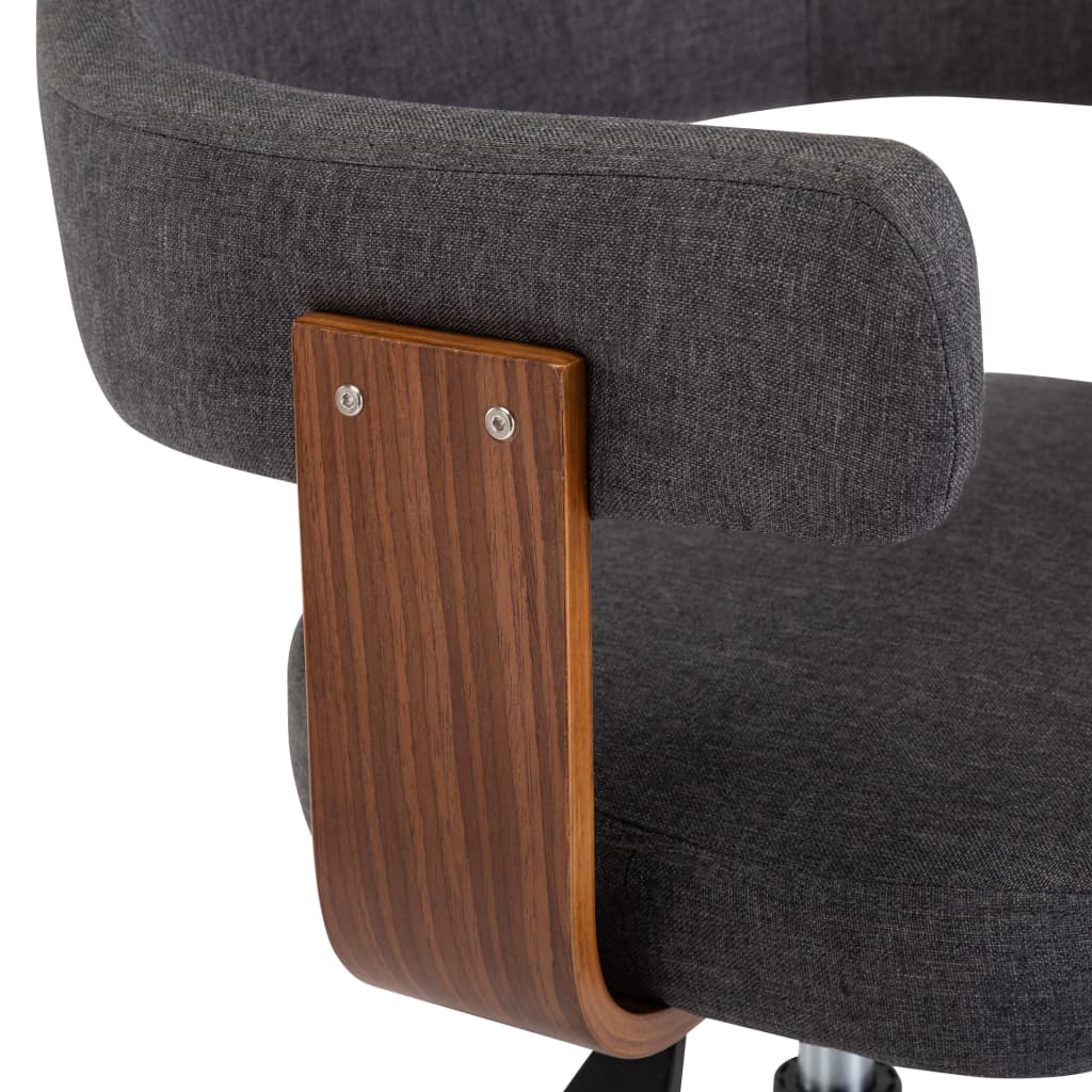 Swivel Dining Chairs 4 pcs Grey Bent Wood and Fabric