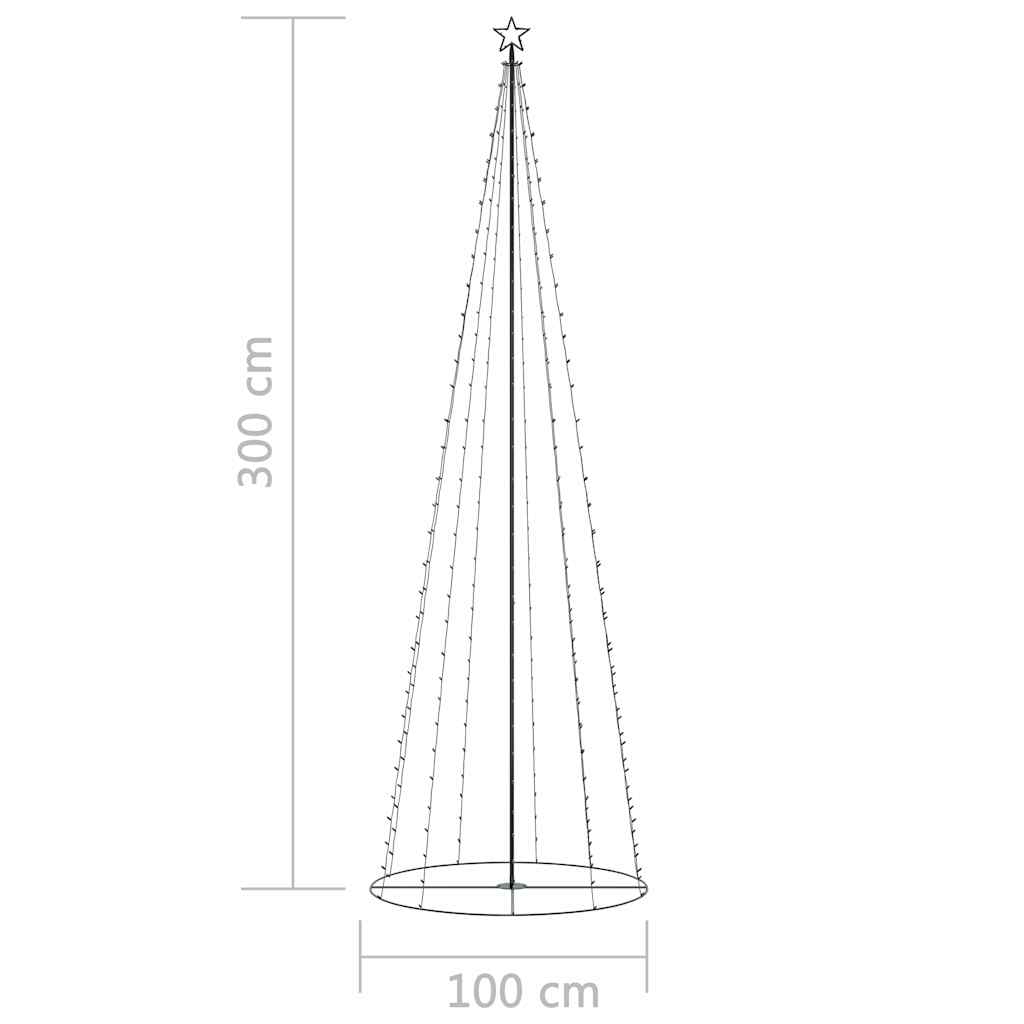 Christmas Cone Tree 330 Warm White LEDs Decoration 100x300 cm