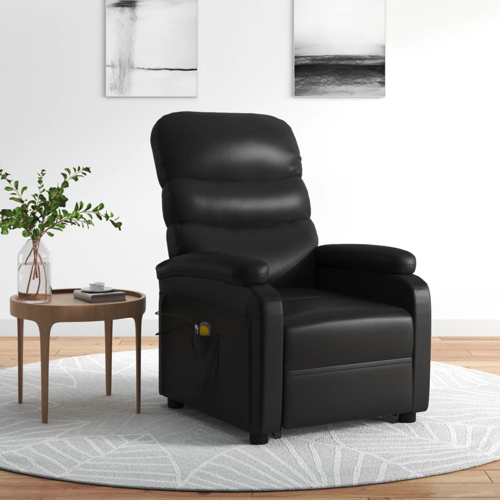 Stand up Massage Chair Black Faux Leather