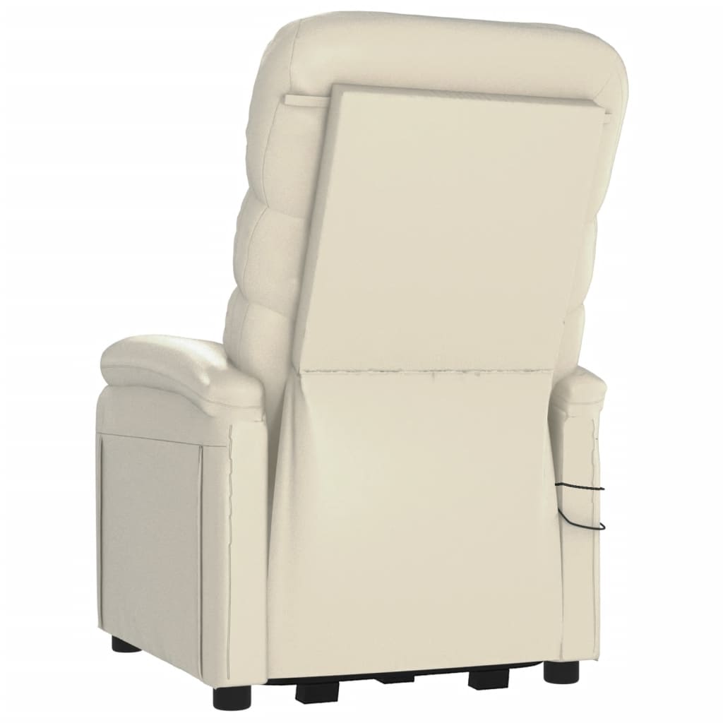 Stand up Massage Chair Cream White Faux Leather