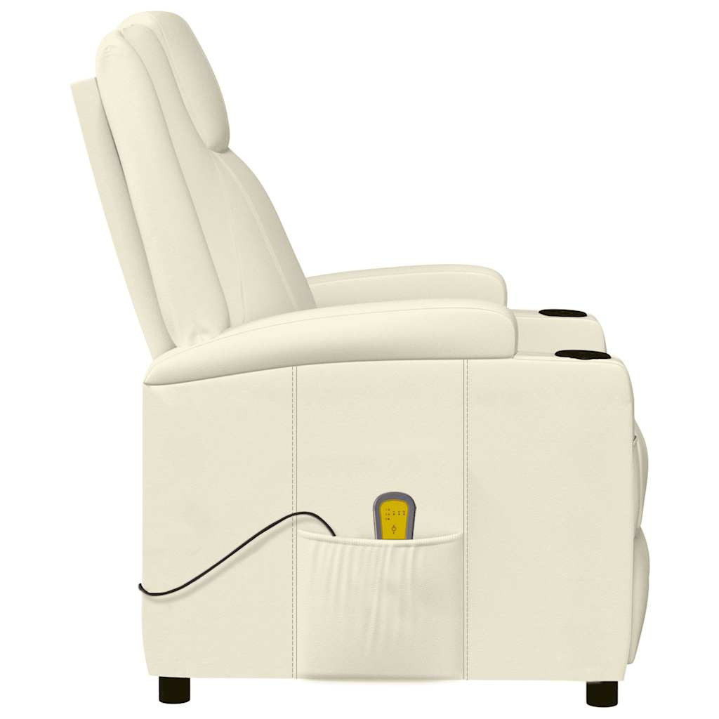 Massage Chair Cream White Faux Leather