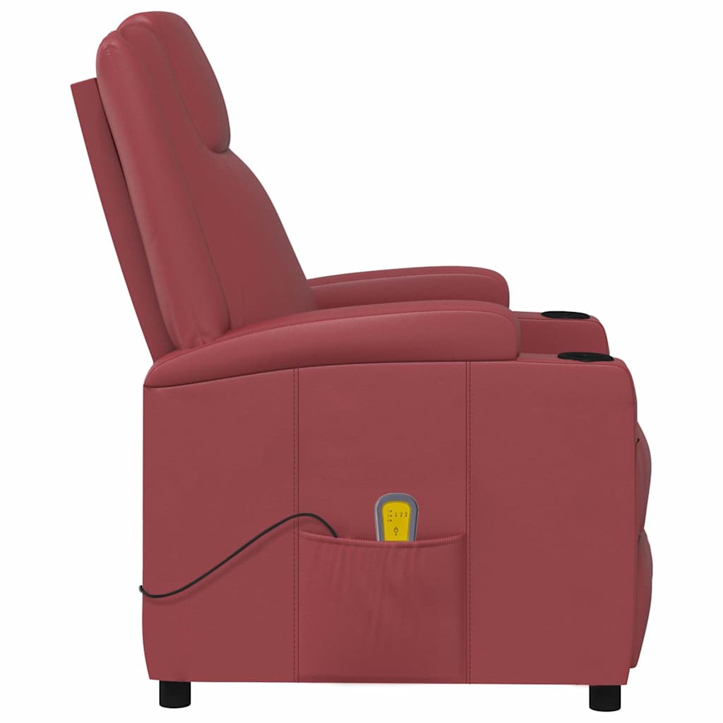Massage Chair Wine Red Faux Leather