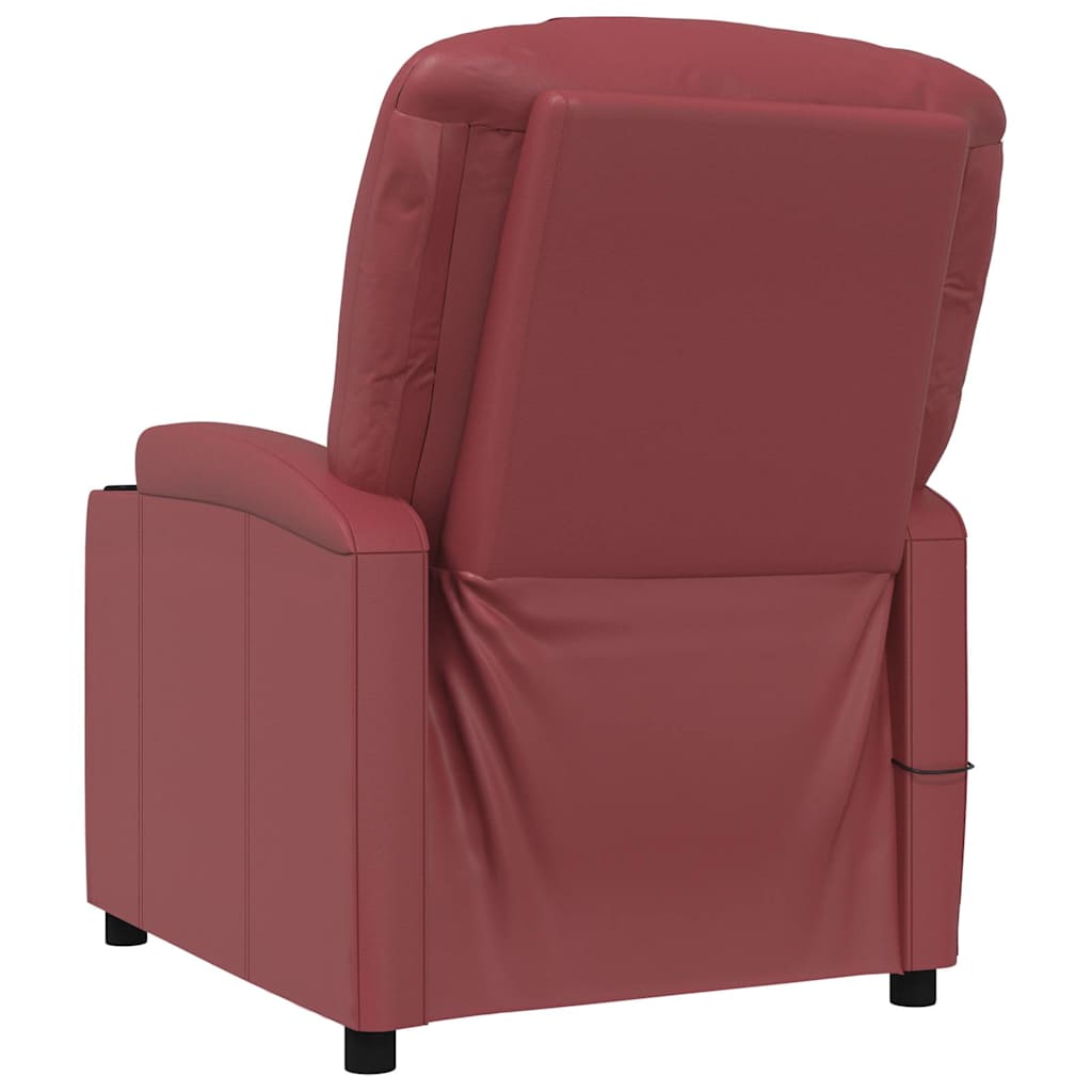 Massage Chair Wine Red Faux Leather
