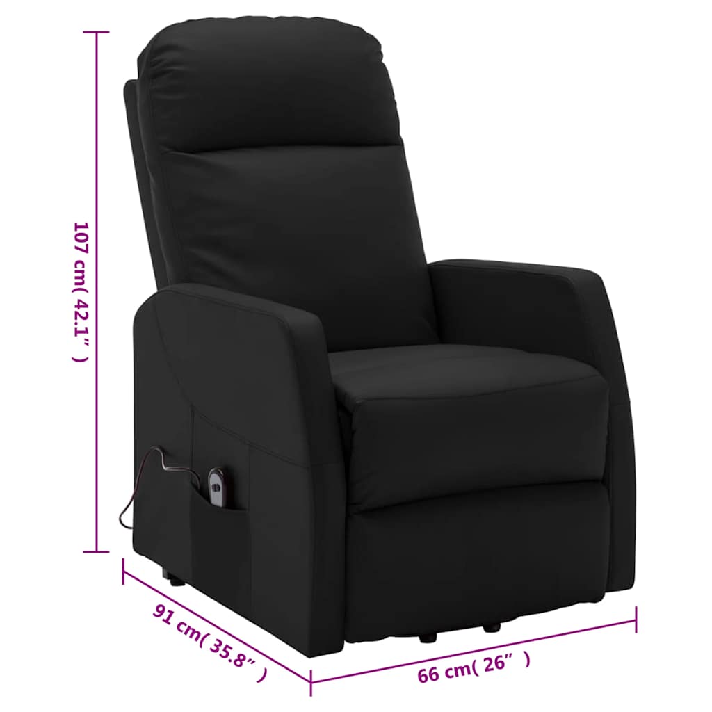 Stand up Chair Black Faux Leather