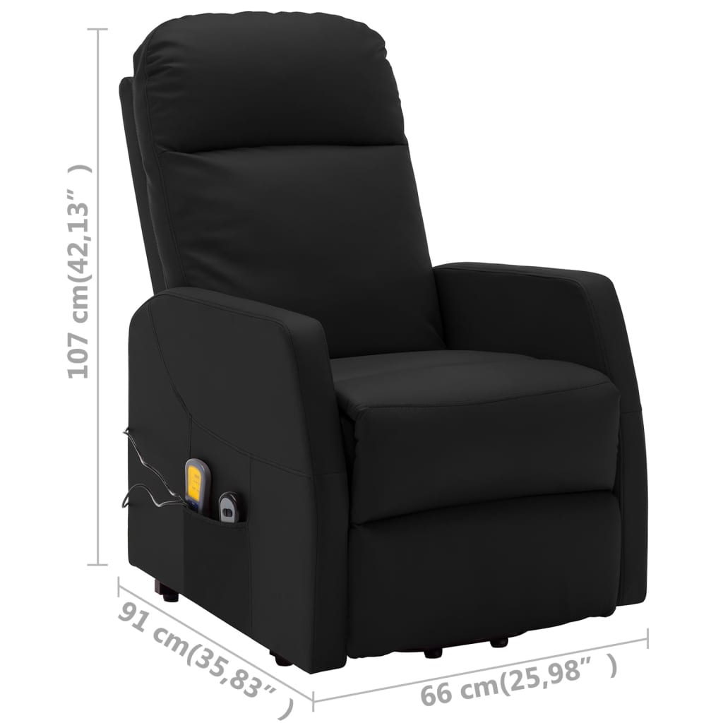 Stand up Massage Chair Black Faux Leather