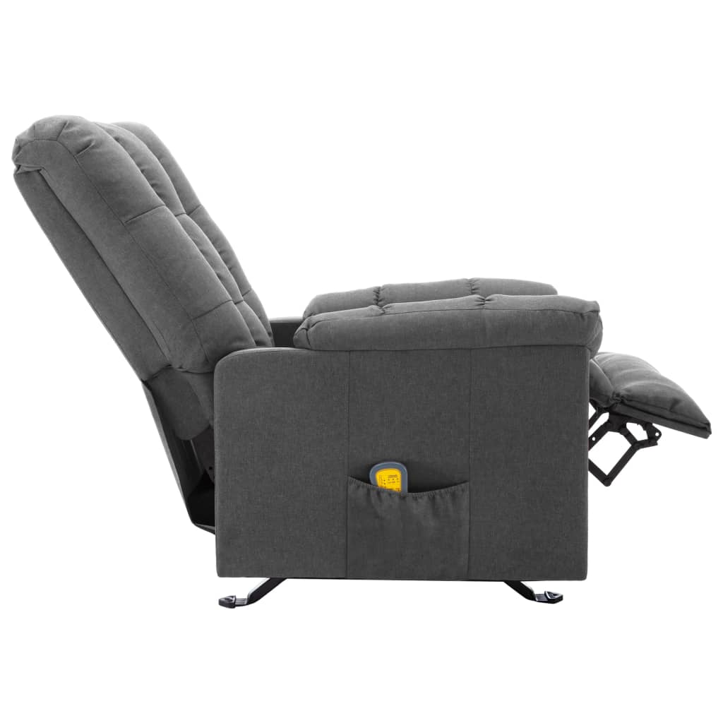 Massage Reclining Chair Light Grey Fabric