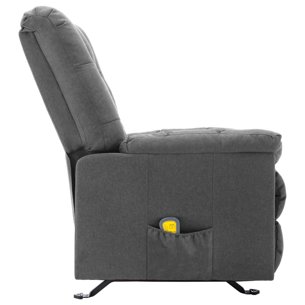 Massage Reclining Chair Light Grey Fabric