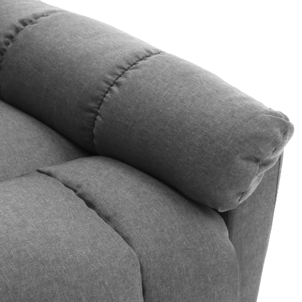 Massage Reclining Chair Light Grey Fabric