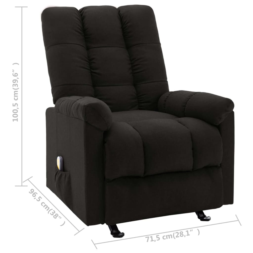 Massage Reclining Chair Black Fabric
