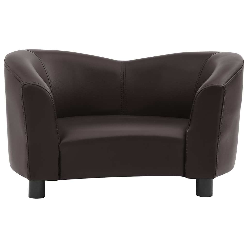 Dog Sofa Brown 67x41x39 cm Faux Leather