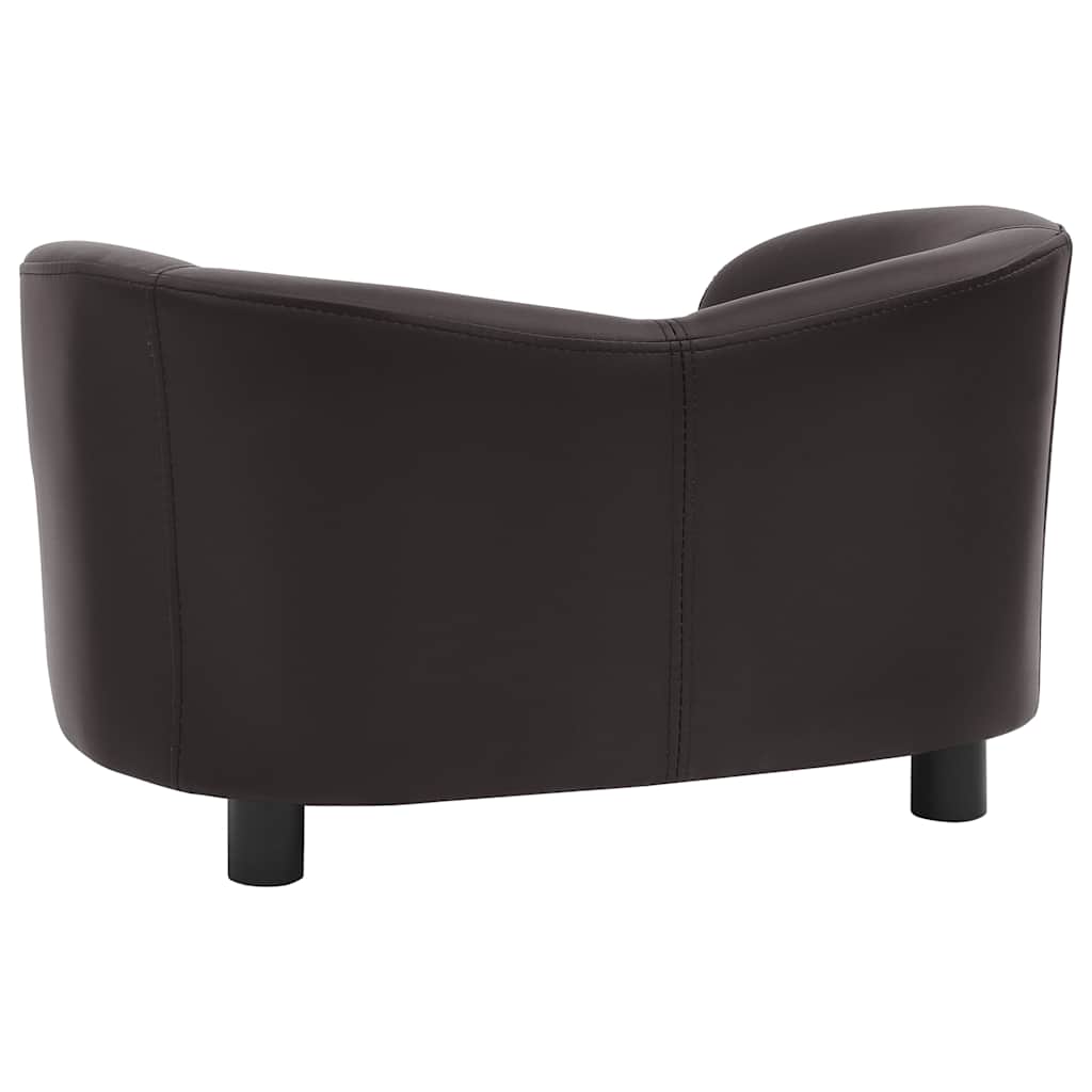 Dog Sofa Brown 67x41x39 cm Faux Leather
