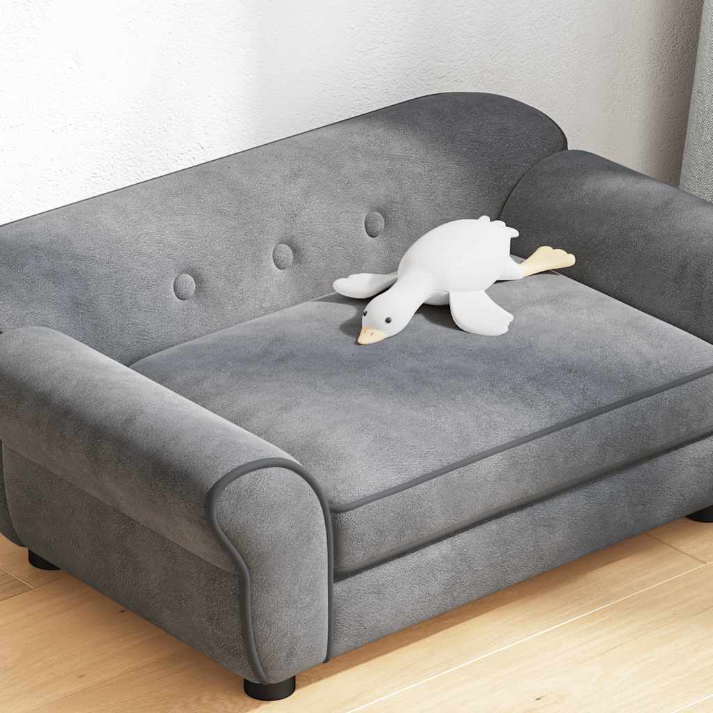 Dog Sofa Grey 72x45x30 cm Plush