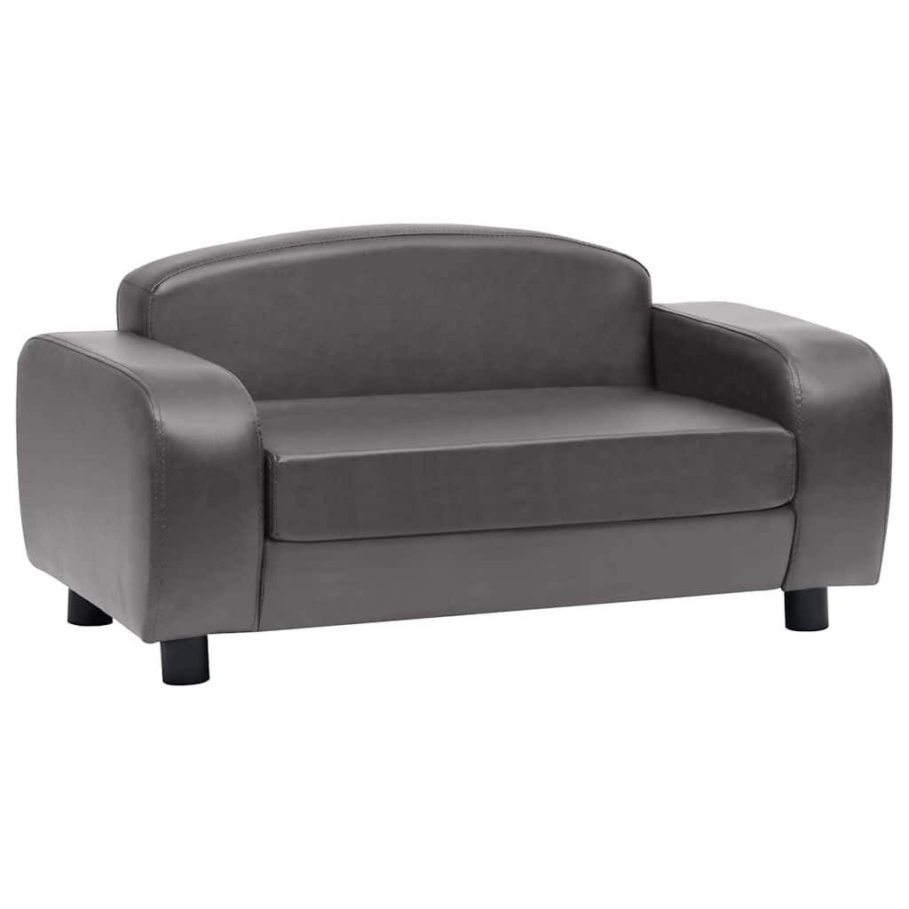 Dog Sofa Grey 80x50x40 Cm Faux Leather