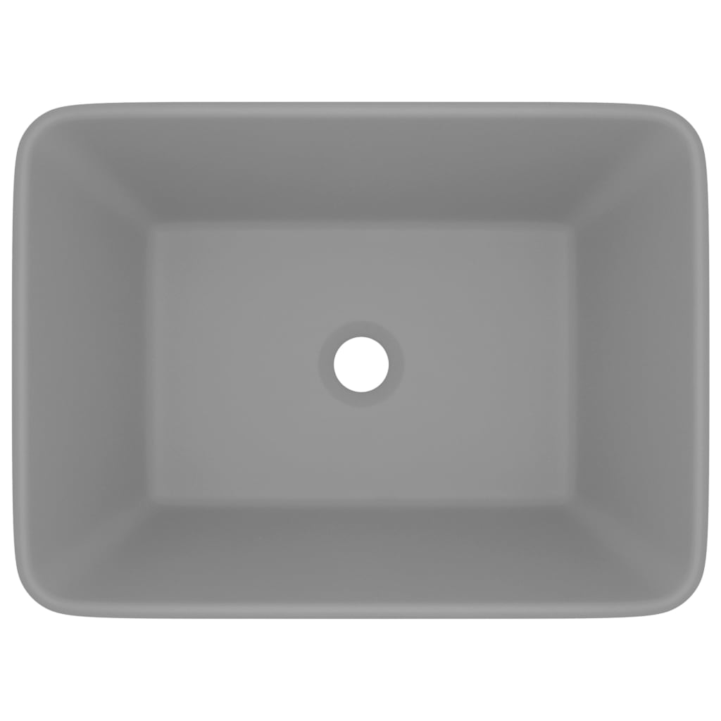 Luxury Wash Basin Matt Light Grey 41x30x12 cm Ceramic