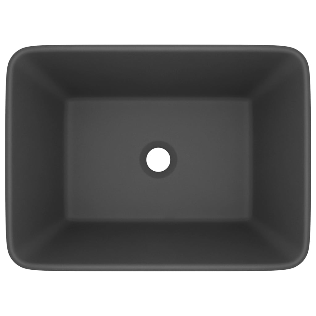 Luxury Wash Basin Matt Dark Grey 41x30x12 cm Ceramic