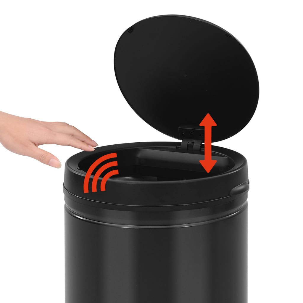 Automatic Sensor Dustbin 60 L Carbon Steel Black
