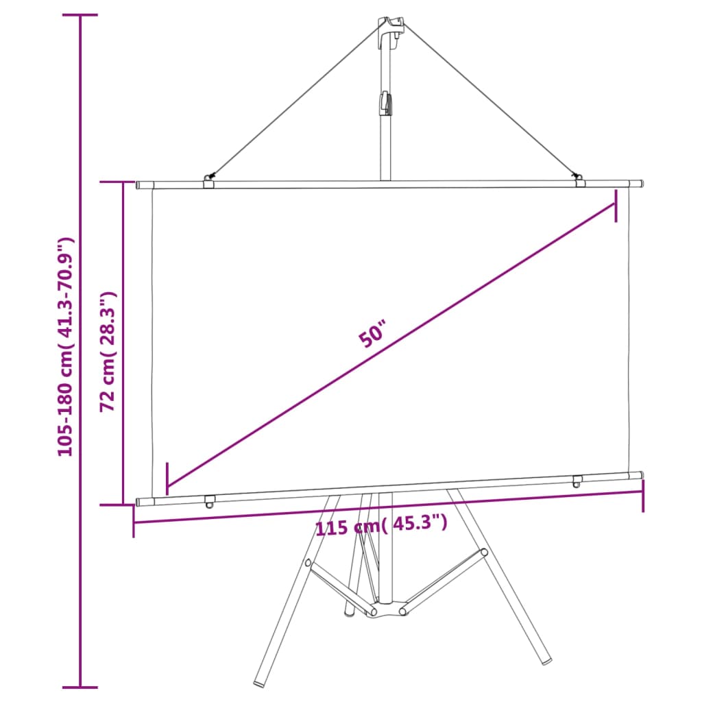 Projection Screen with Tripod 50" 16:9