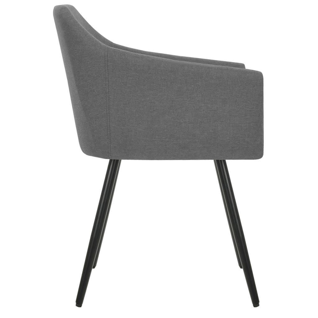 Dining Chairs 2 pcs Light Grey Fabric