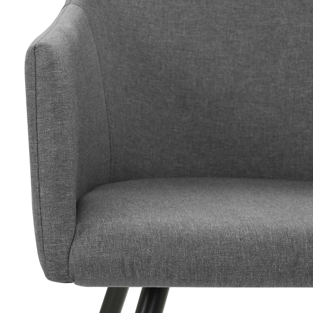 Dining Chairs 2 pcs Light Grey Fabric