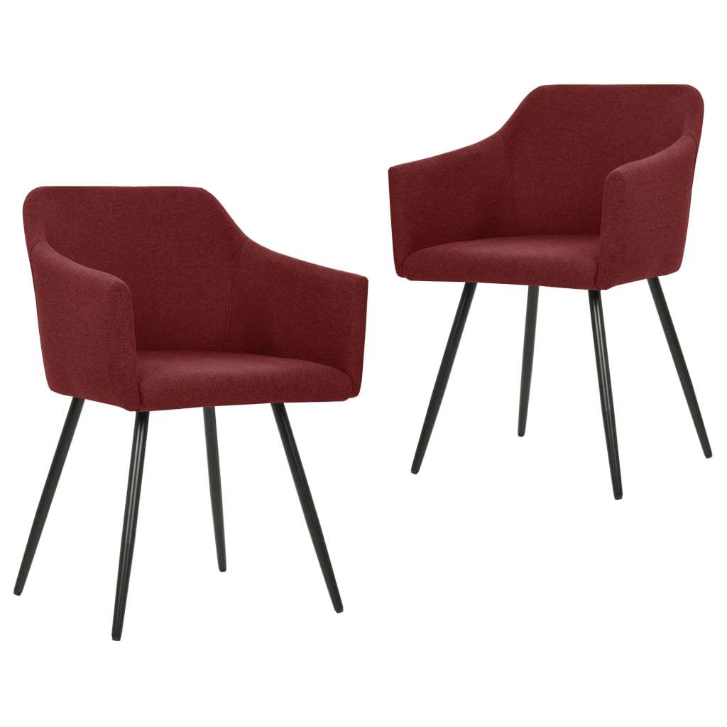 Dining Chairs 2 pcs Wine Red Fabric