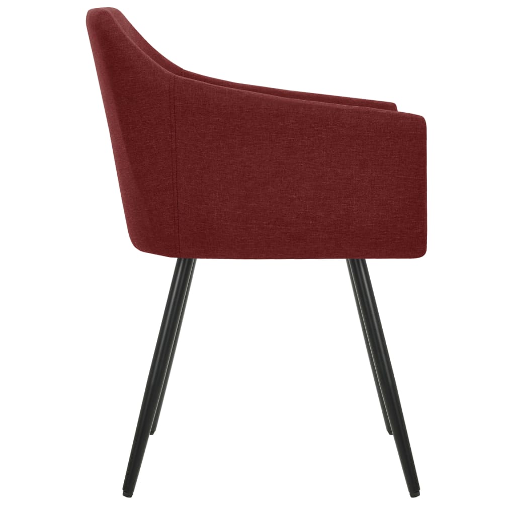 Dining Chairs 2 pcs Wine Red Fabric
