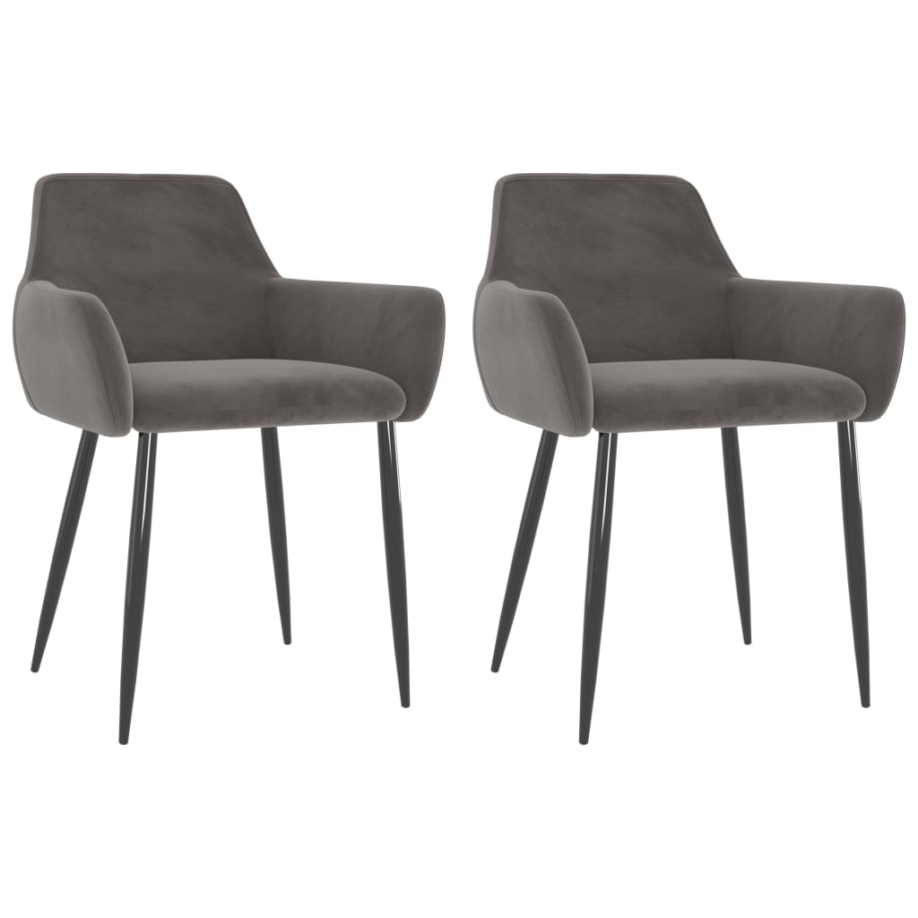 Dining Chairs 2 pcs Dark Grey Velvet
