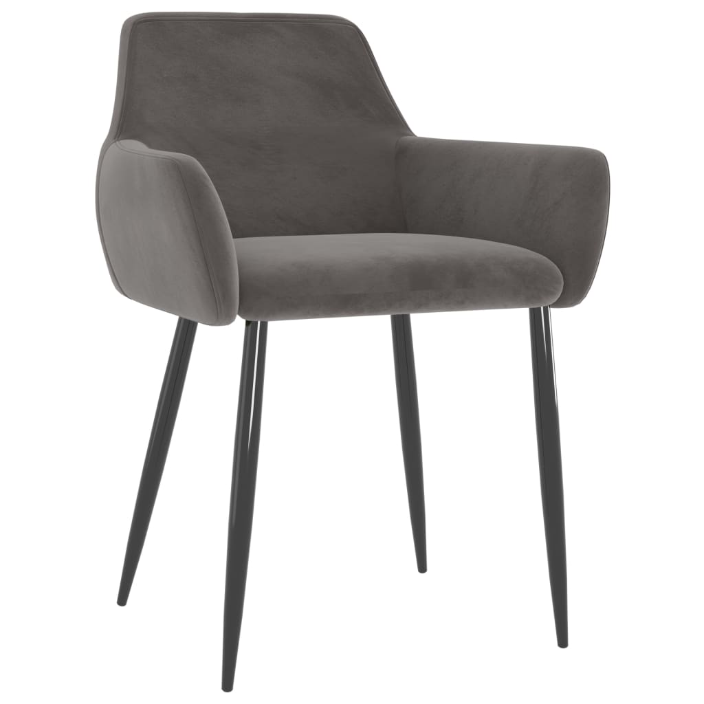 Dining Chairs 2 pcs Dark Grey Velvet