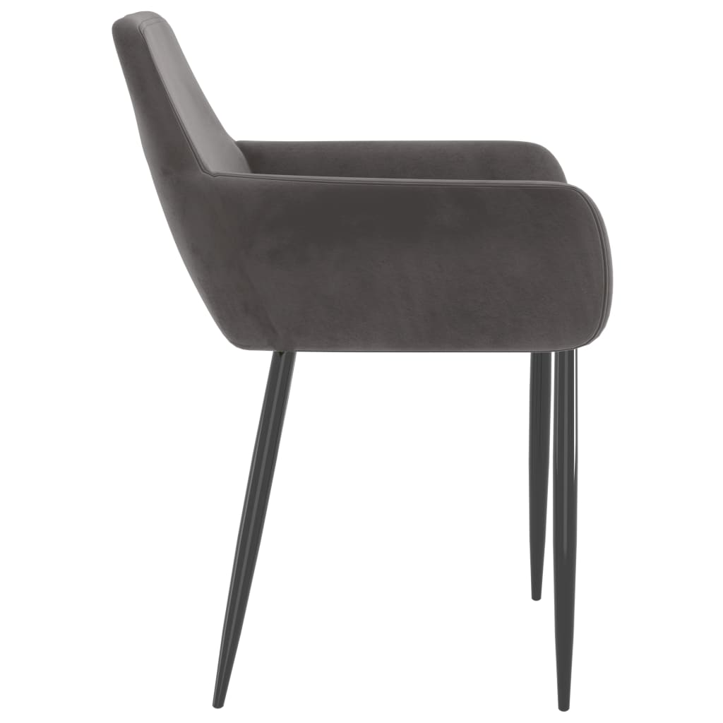 Dining Chairs 2 pcs Dark Grey Velvet