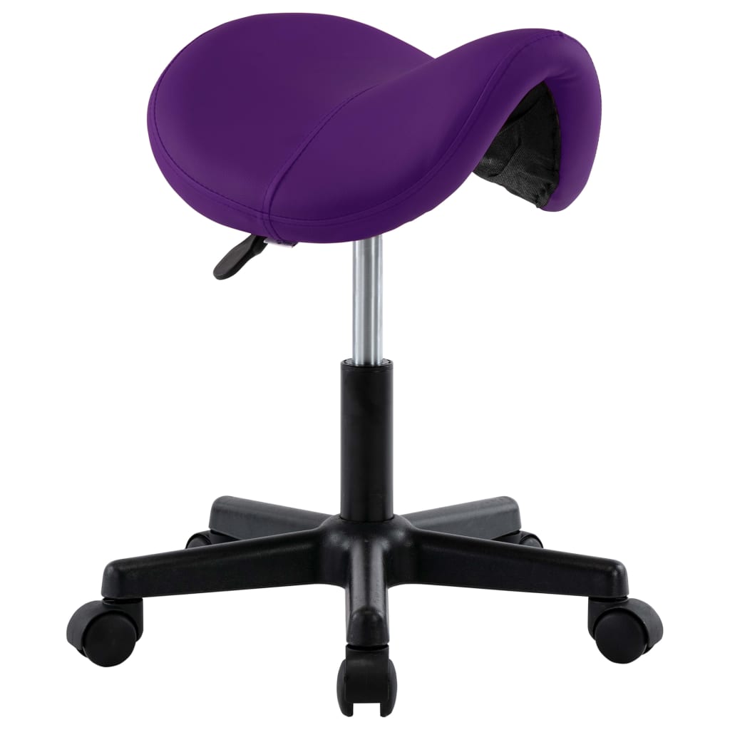 Work Stool Purple Faux Leather