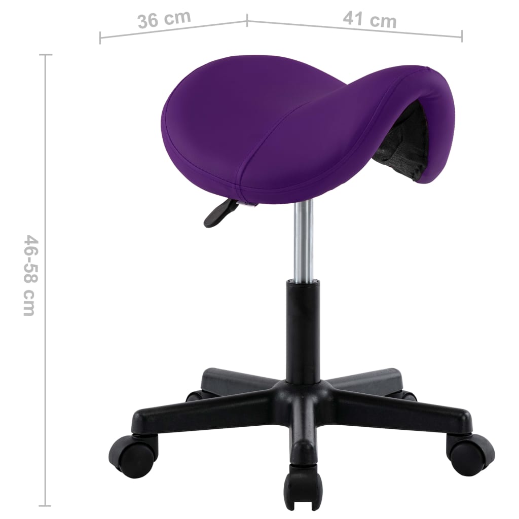 Work Stool Purple Faux Leather